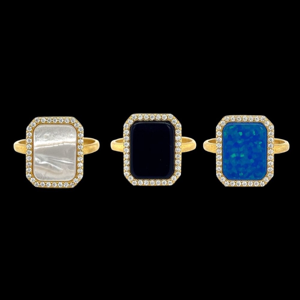 925 Sterling Silver Fancy Rectangle Shaped Ring